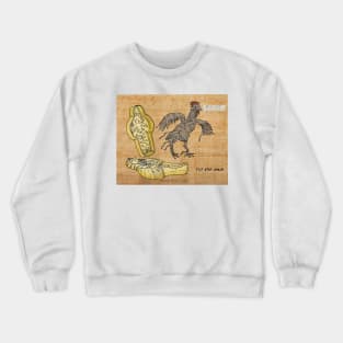 Tut-Egg-Amun - Tutankhamun mummy chicken pun by Greek Myth Comix Crewneck Sweatshirt